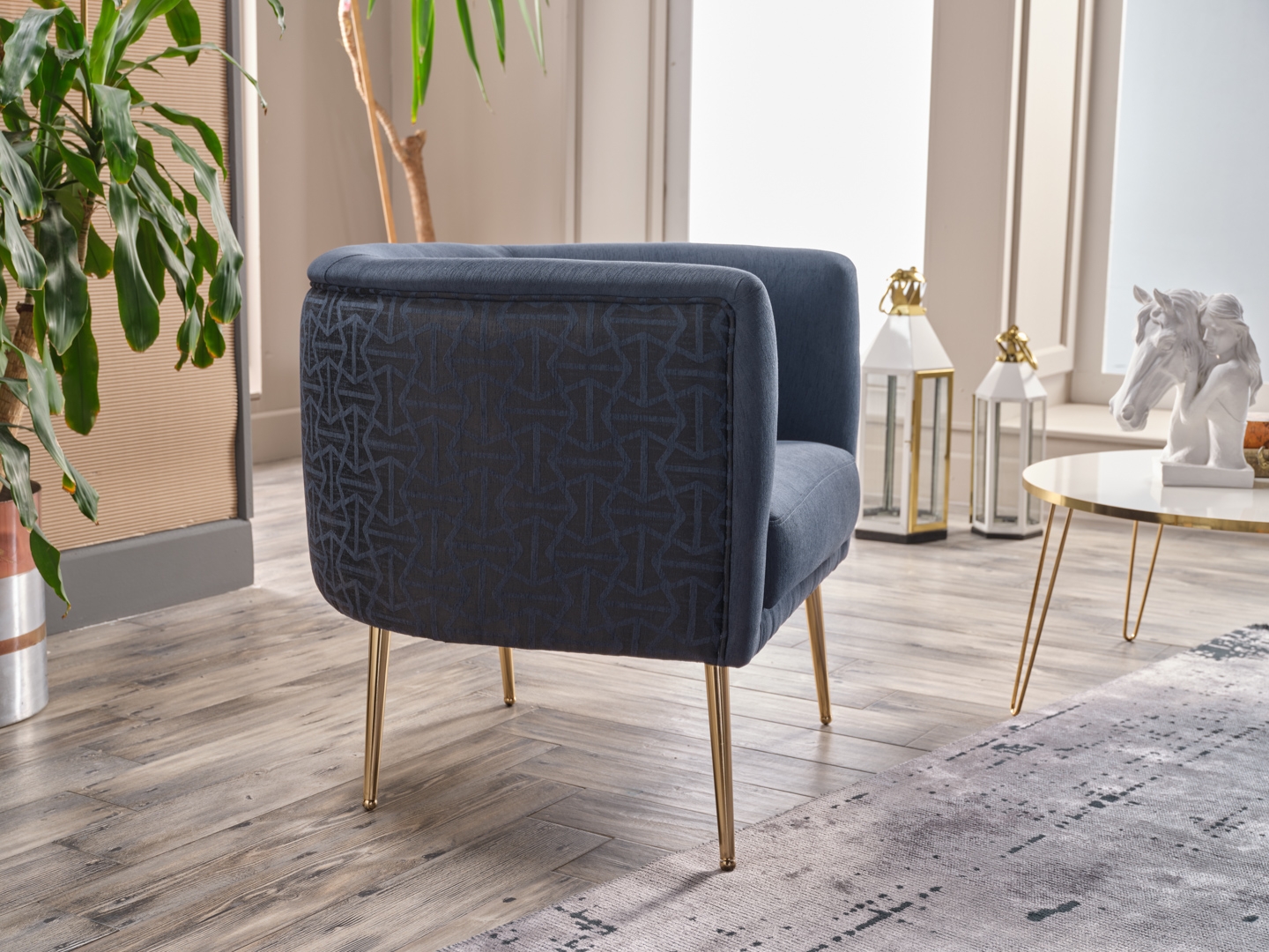 Cloak Fabric Accent Armchair