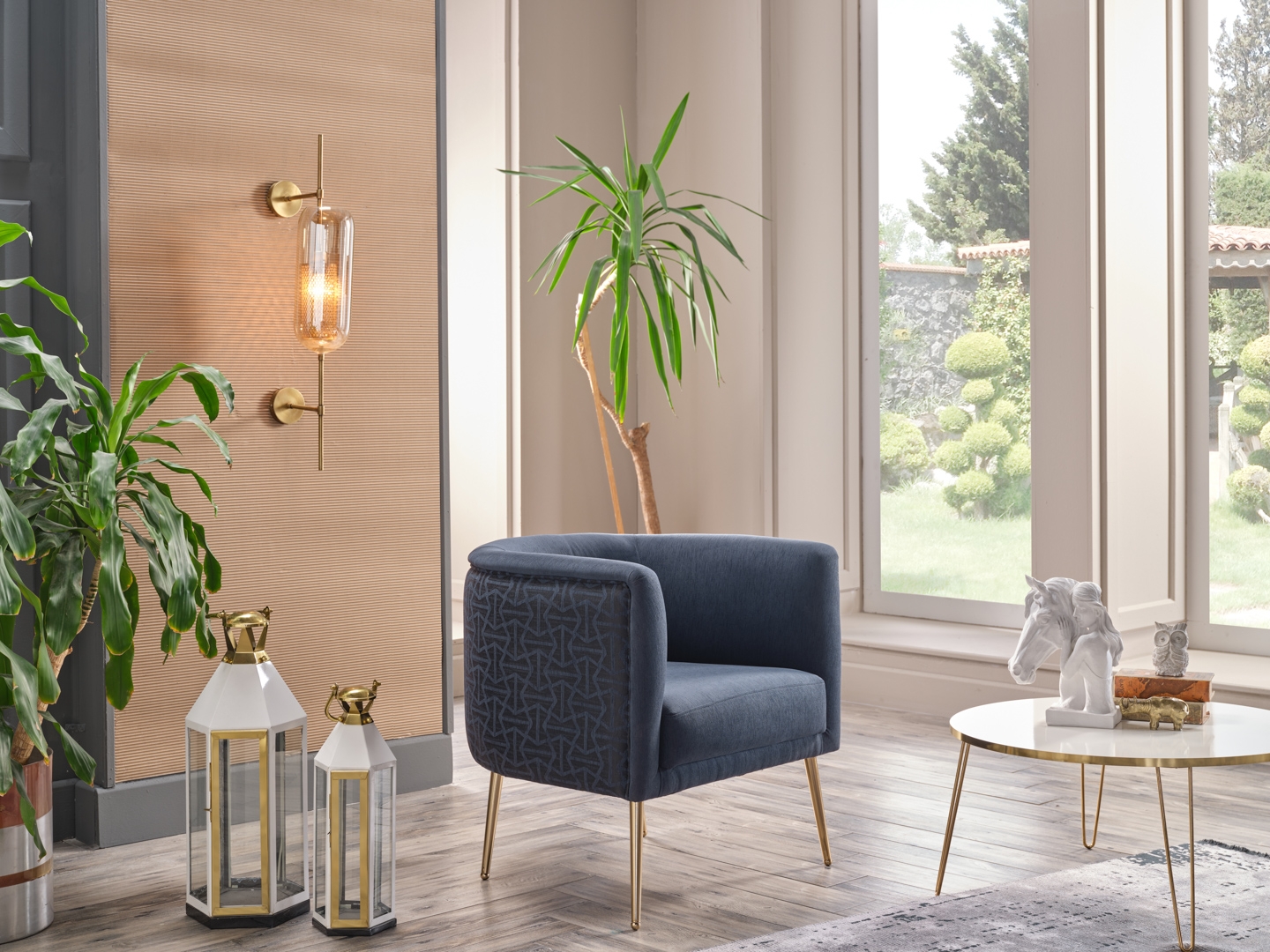 Cloak Fabric Accent Armchair