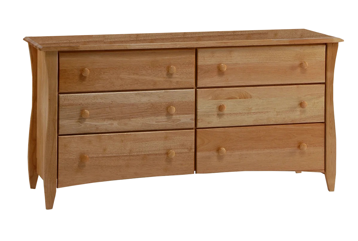 Clove Wood Double Dresser w/6 Drawers
