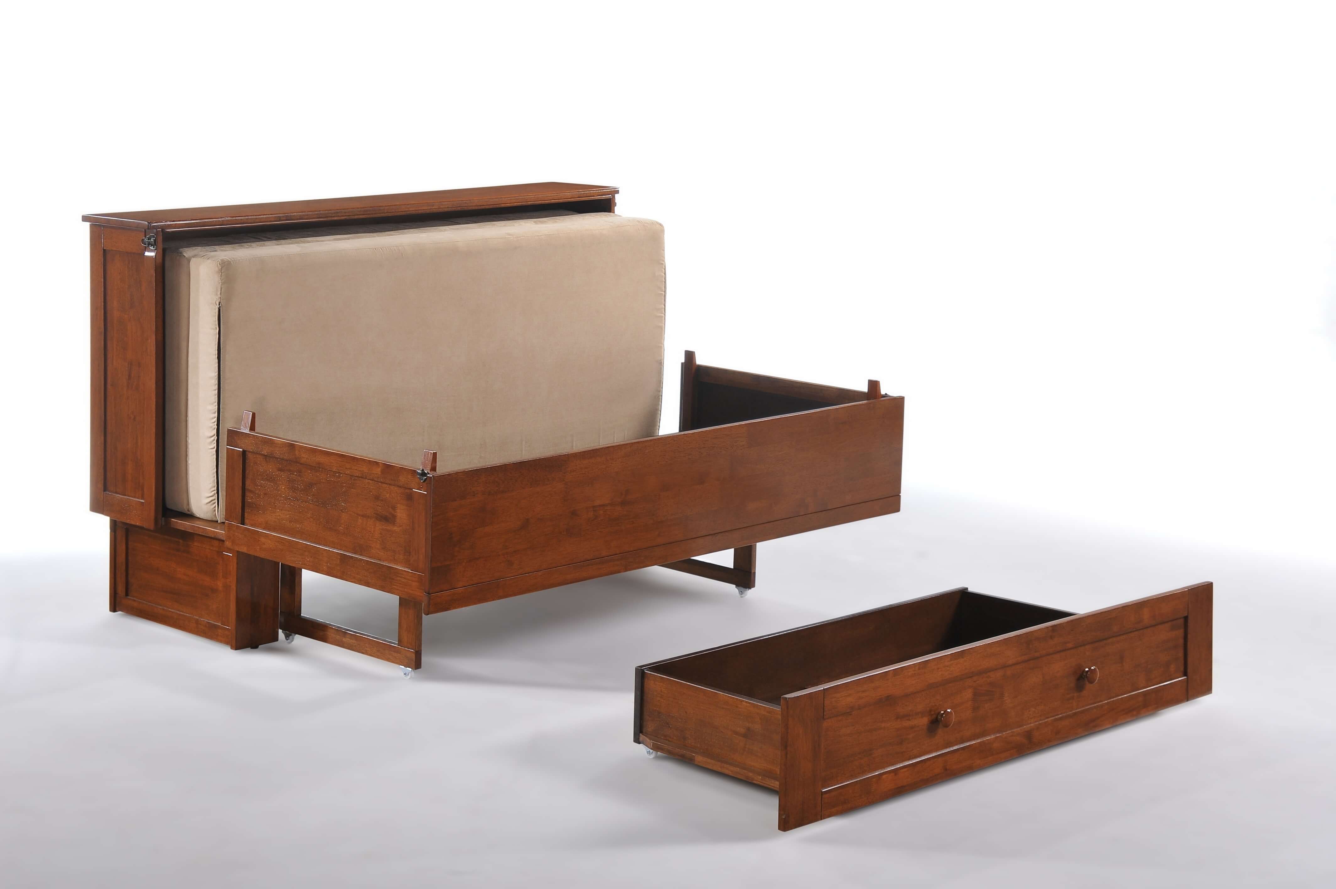 Clover Wood Murphy Cabinet Bed w/Mattress