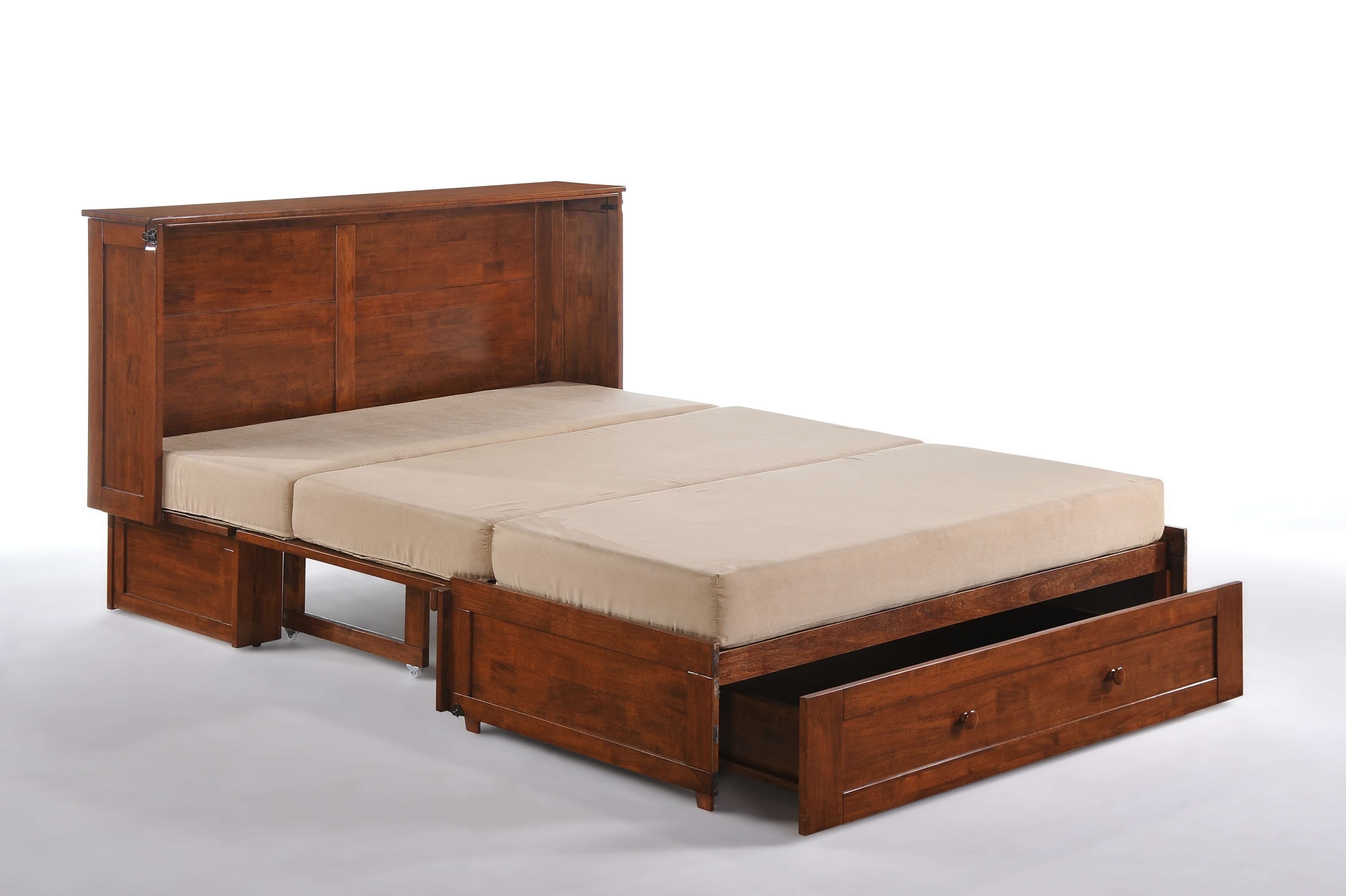Clover Wood Murphy Cabinet Bed w/Mattress