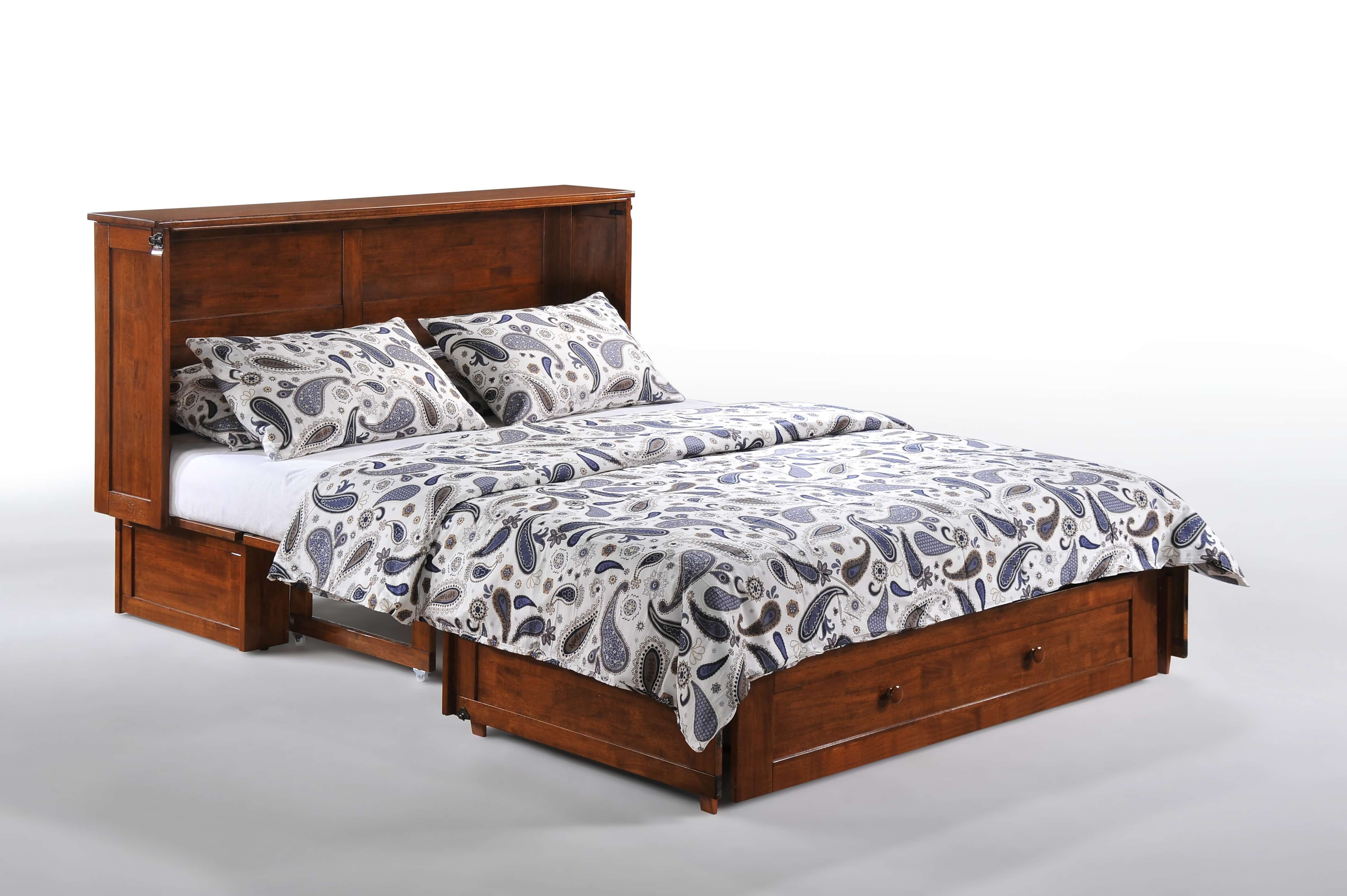Clover Wood Murphy Cabinet Bed w/Mattress