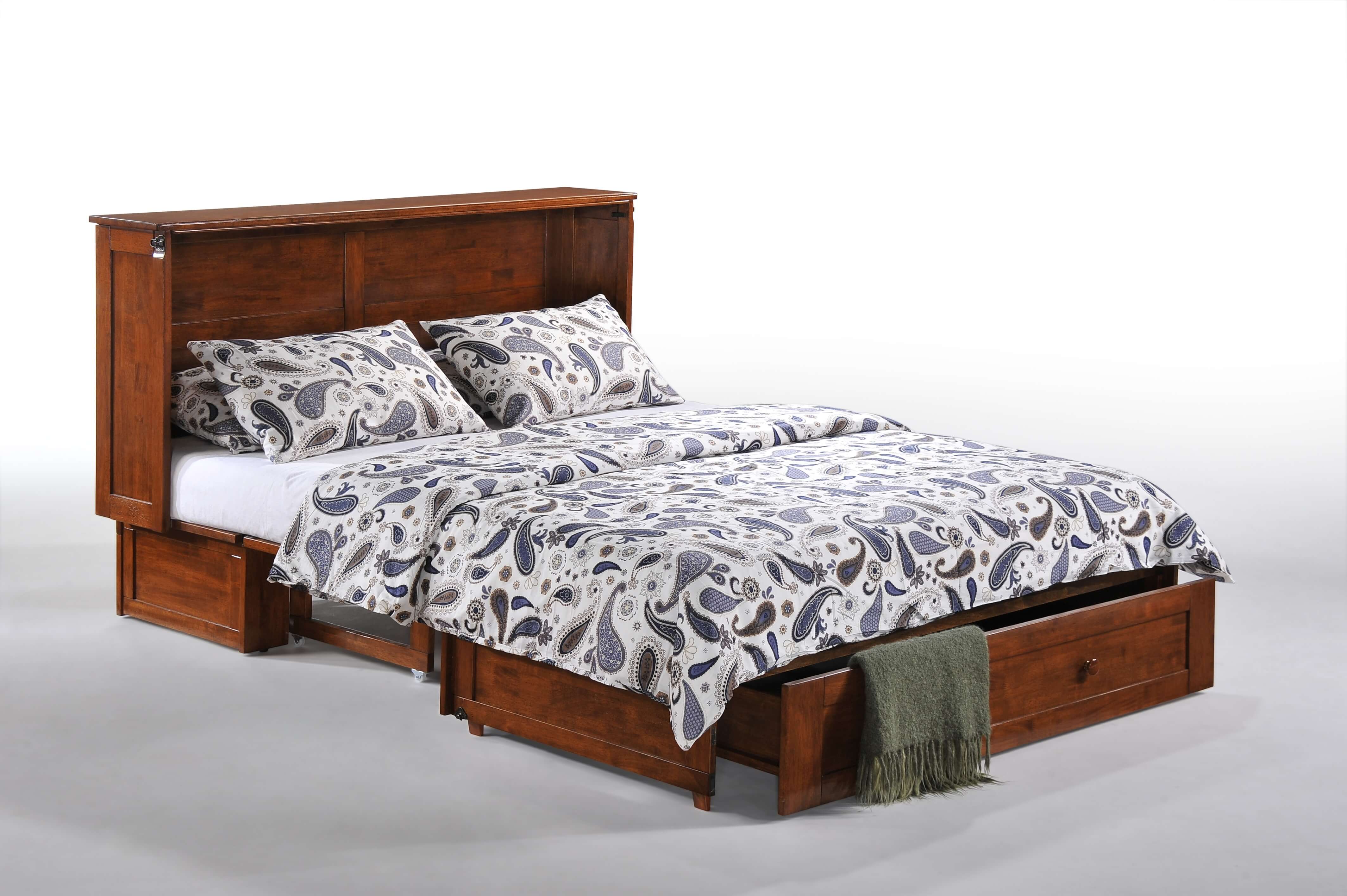 Clover Wood Murphy Cabinet Bed w/Mattress