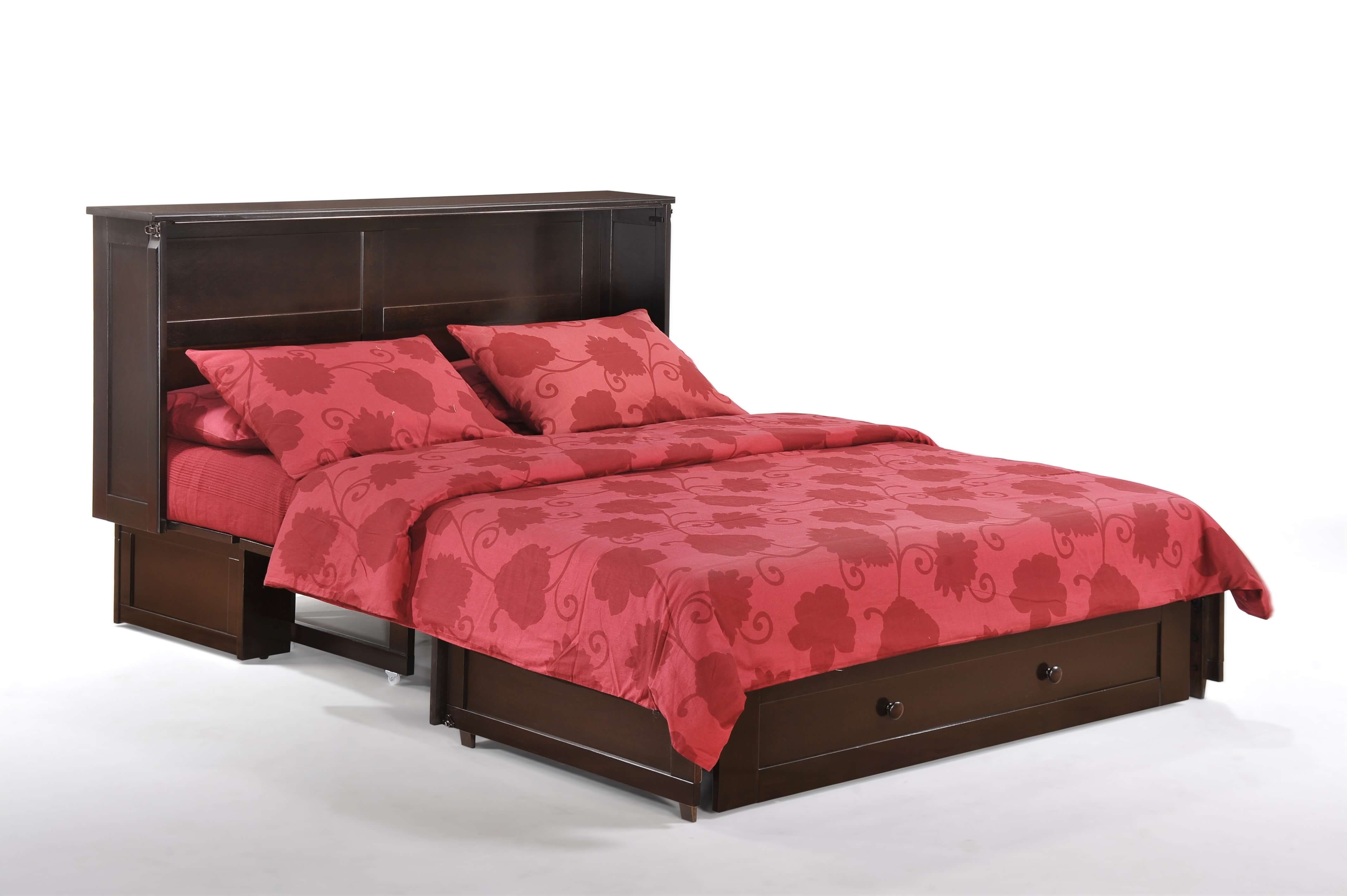 Clover Wood Murphy Cabinet Bed w/Mattress