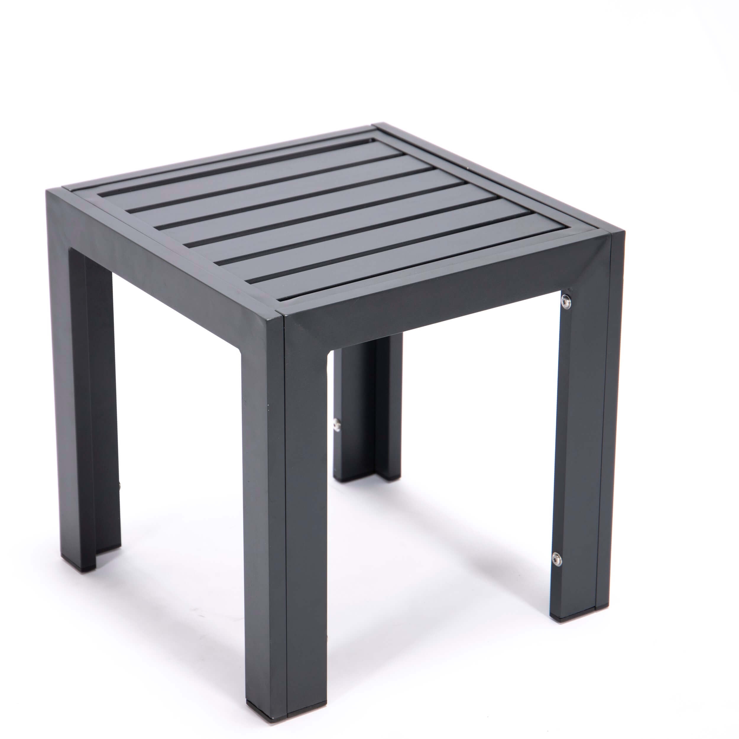 Chelsea Modern Aluminum Outdoor Chaise Lounge with Side Table & Cushions