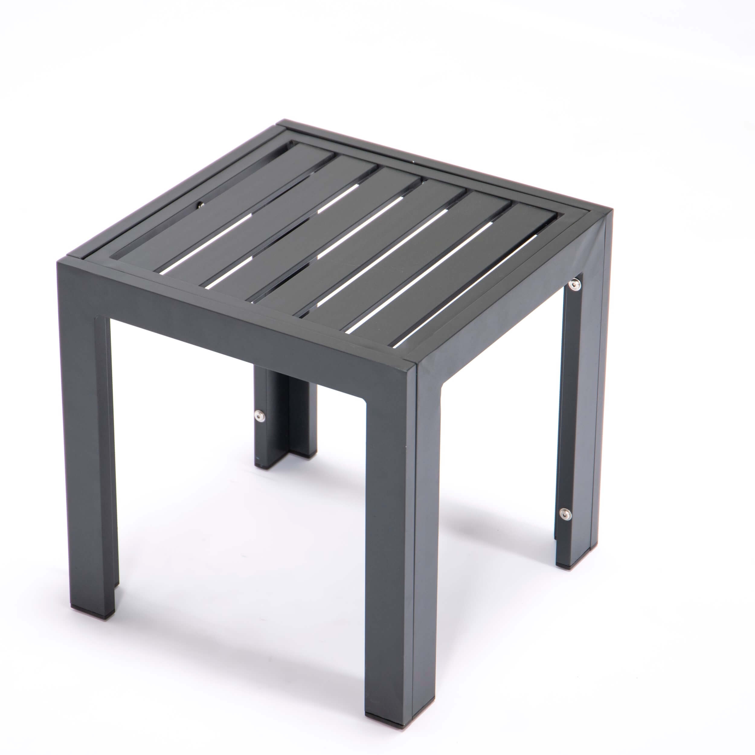 Chelsea Modern Aluminum Outdoor Chaise Lounge with Side Table & Cushions