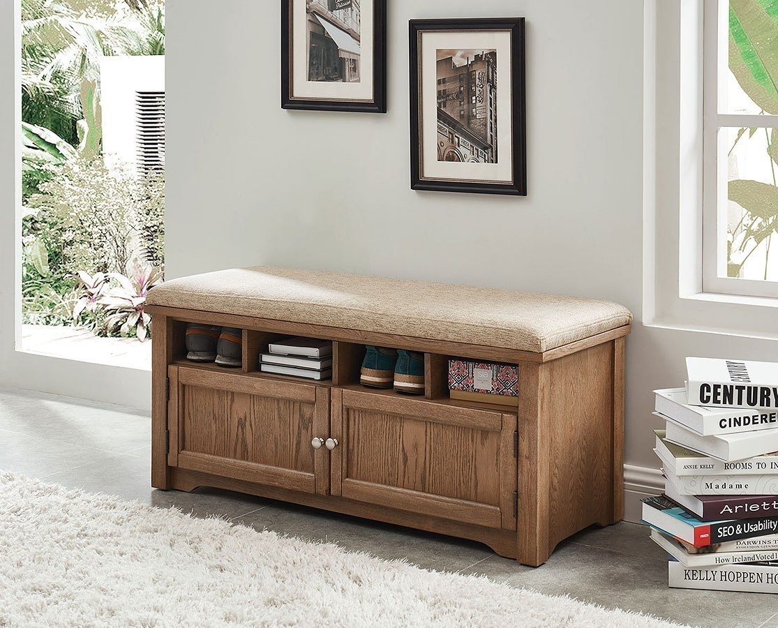 Gwebdolyn Fabric/Wood Storage Shoe Bench