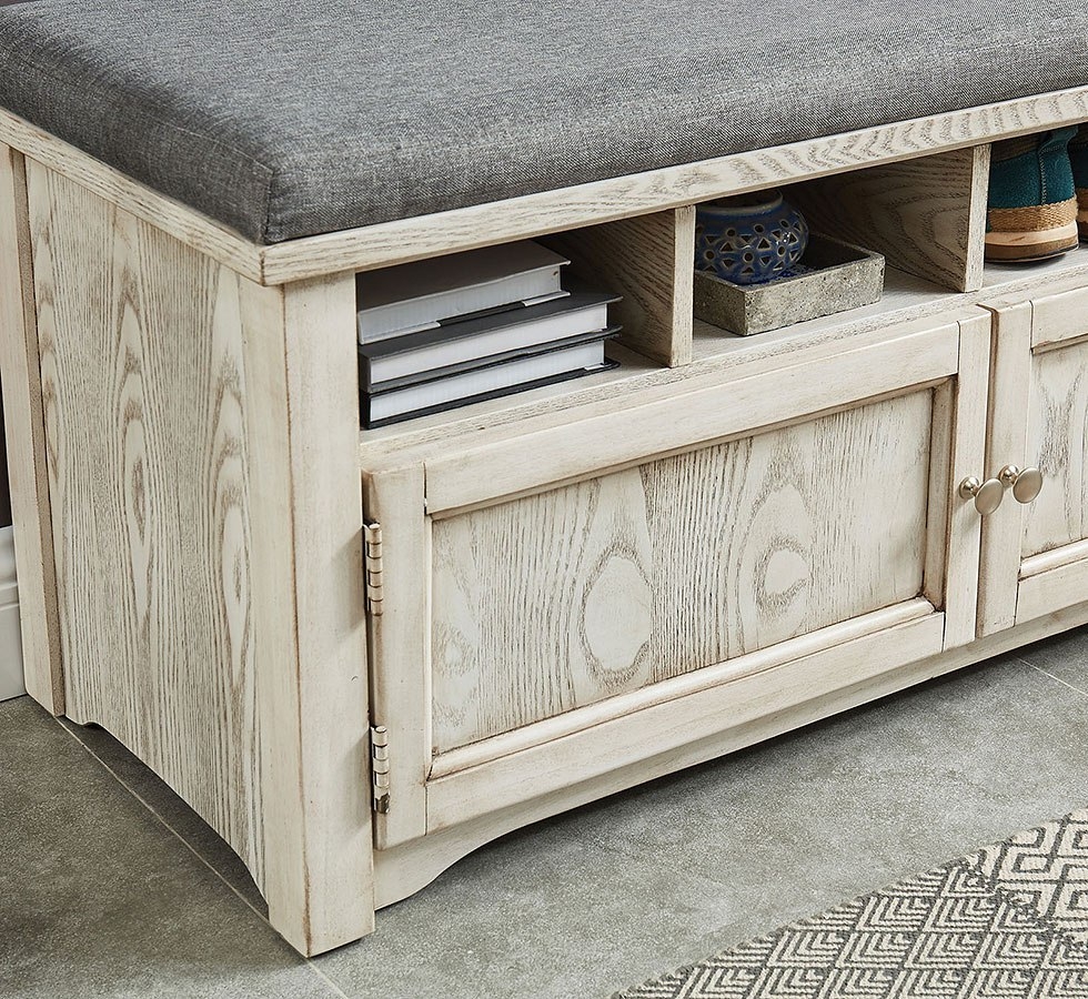 Gwebdolyn Fabric/Wood Storage Shoe Bench