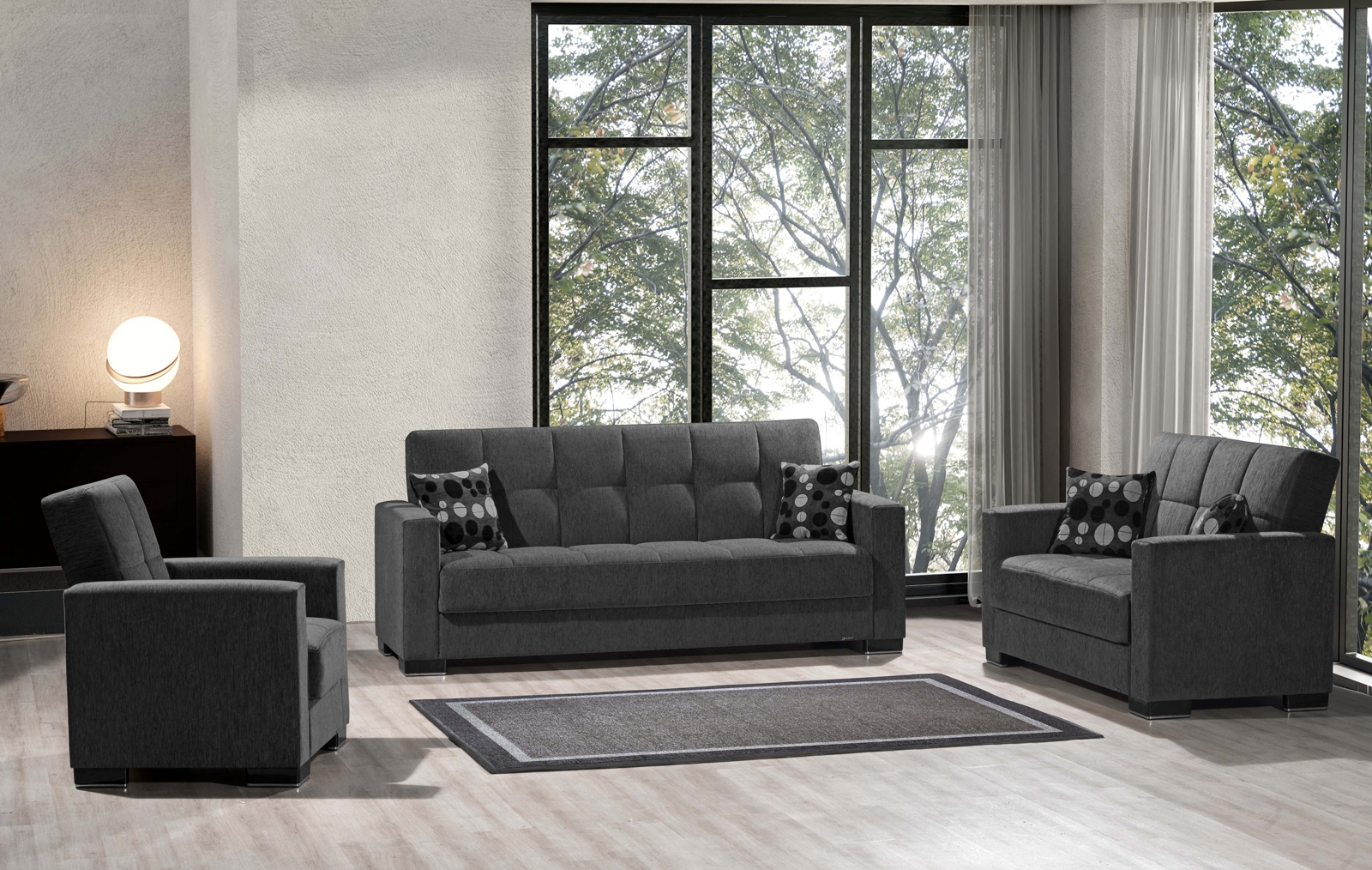 Armada Fabric/PU Living Room Set