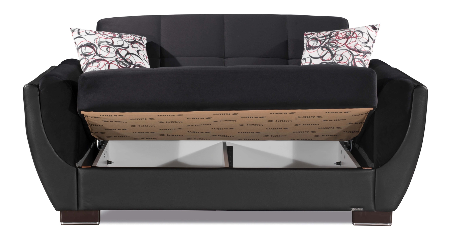 Armada Air Fabric/PU Convertible Loveseat