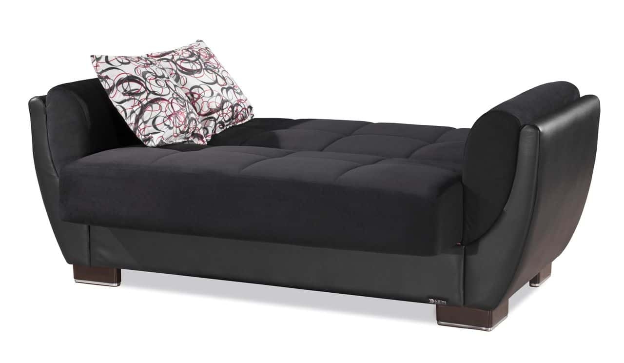 Armada Air Fabric/PU Convertible Loveseat