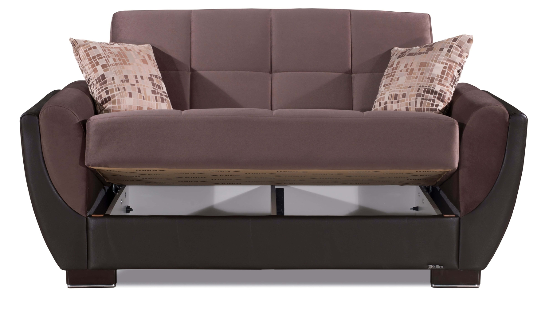 Armada Air Fabric/PU Convertible Loveseat