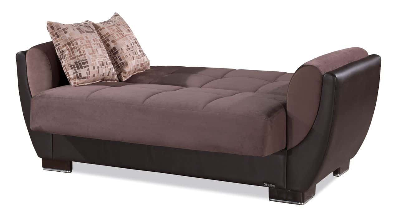 Armada Air Fabric/PU Convertible Loveseat