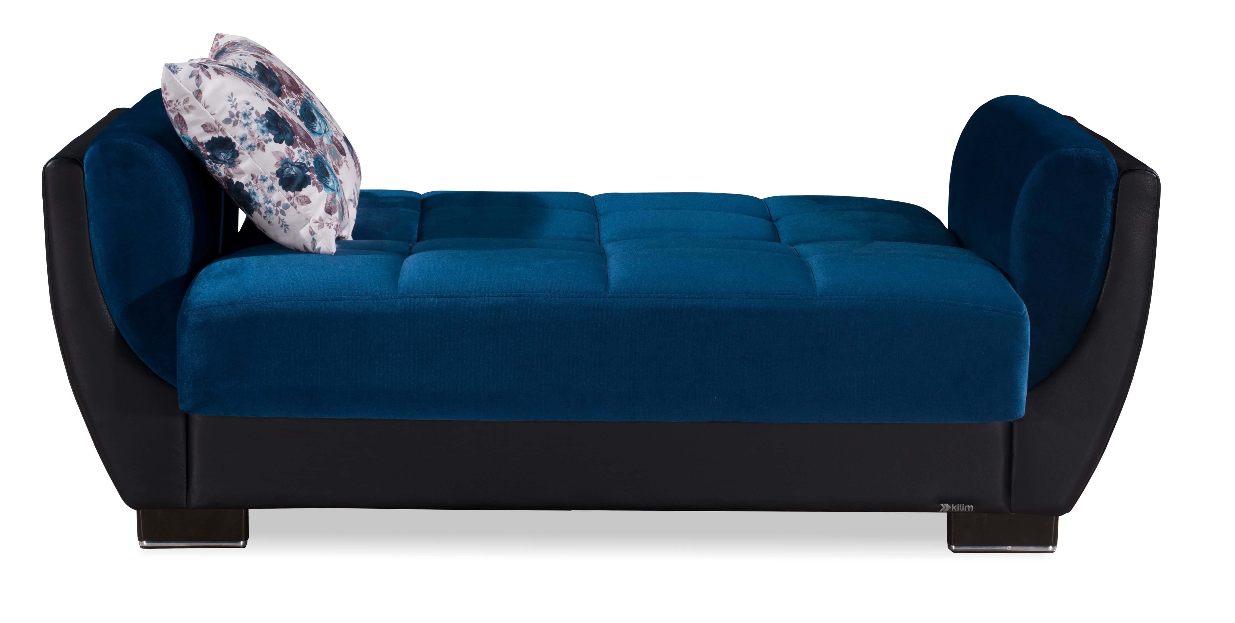 Armada Air Fabric/PU Convertible Loveseat