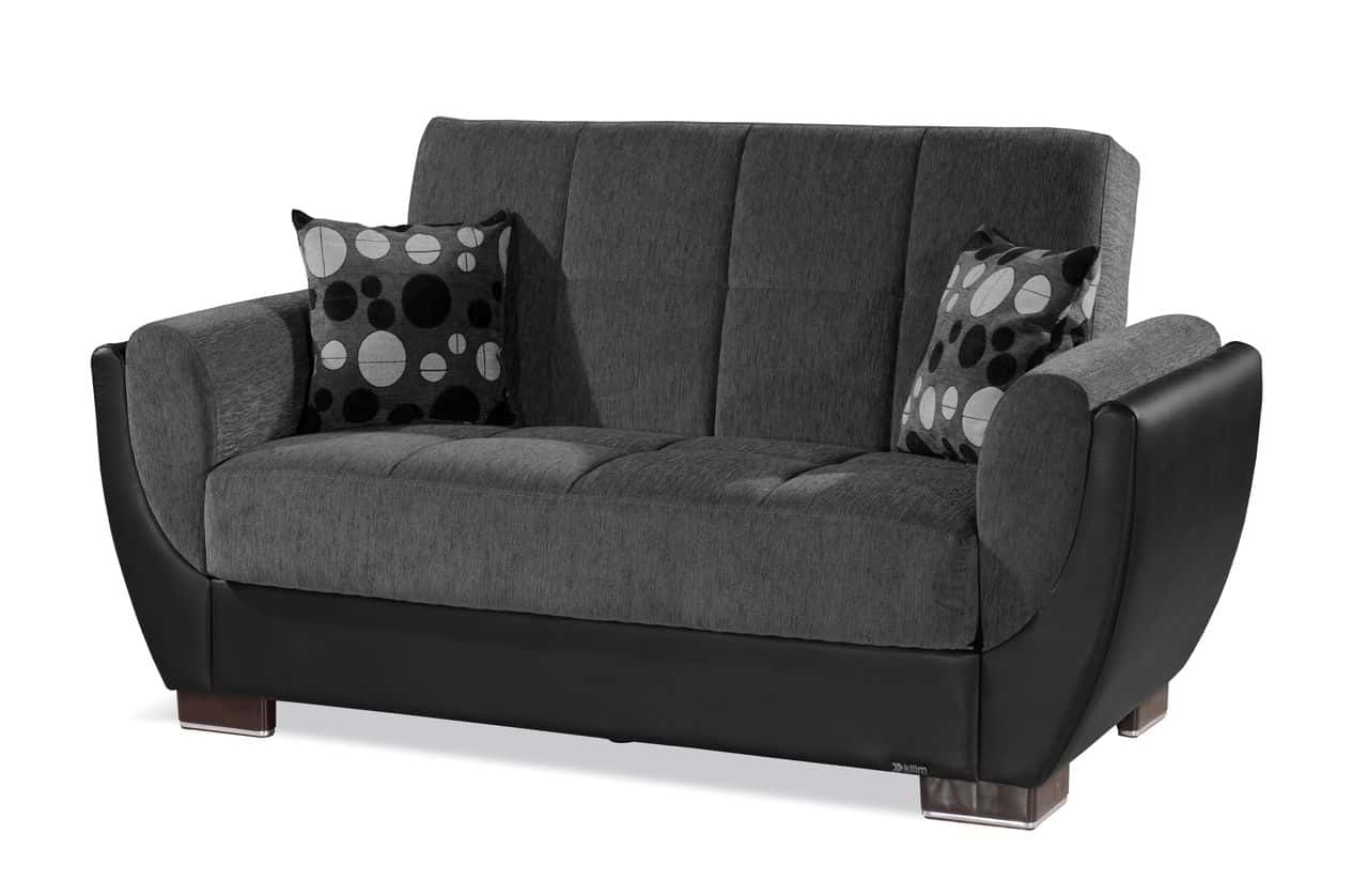 Armada Air Fabric/PU Convertible Loveseat
