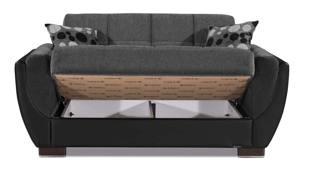 Armada Air Fabric/PU Convertible Loveseat