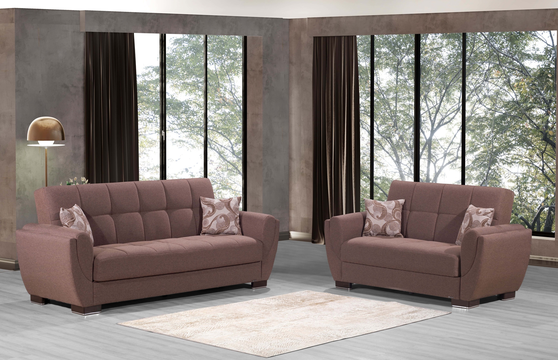 Armada Air Fabric/PU Convertible Living Room Set
