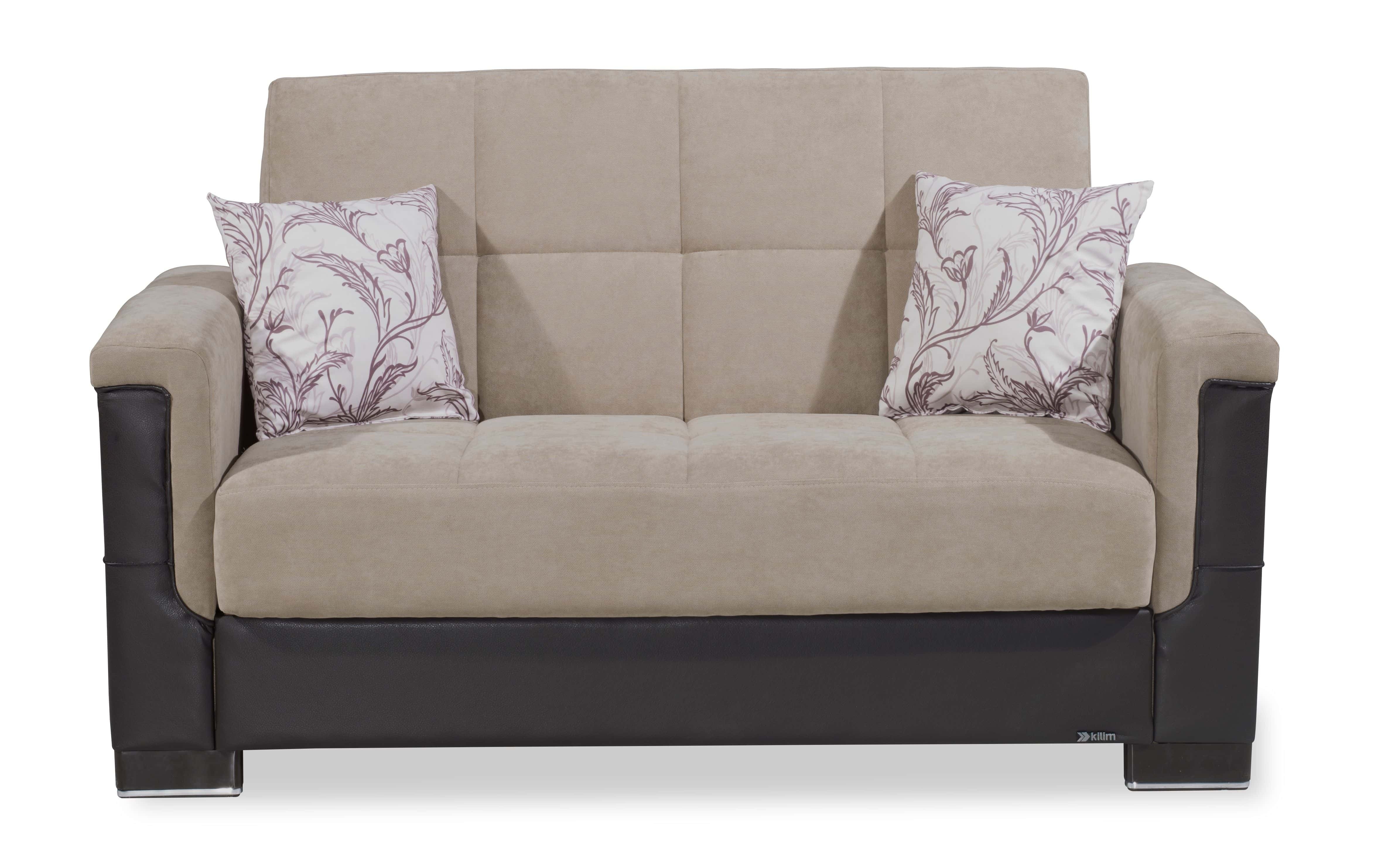 Armada Pro Fabric/PU Convertible Loveseat
