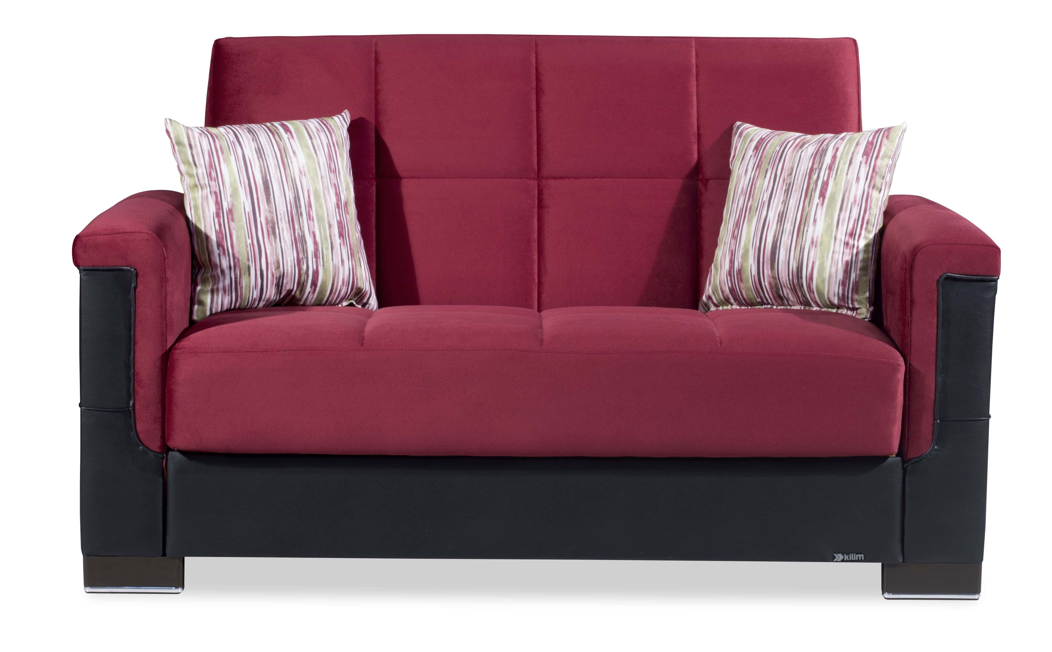 Armada Pro Fabric/PU Convertible Loveseat