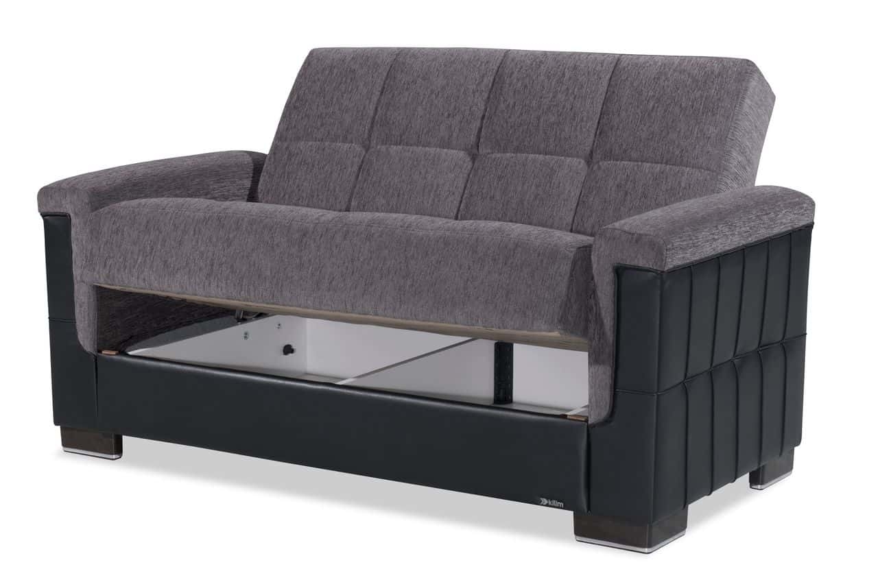 Armada Pro Fabric/PU Convertible Loveseat