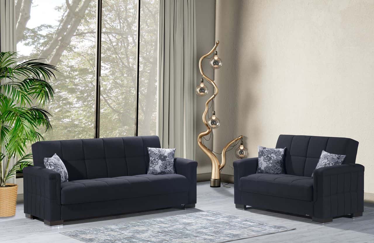 Armada Pro Fabric/PU Convertible Living Room Set