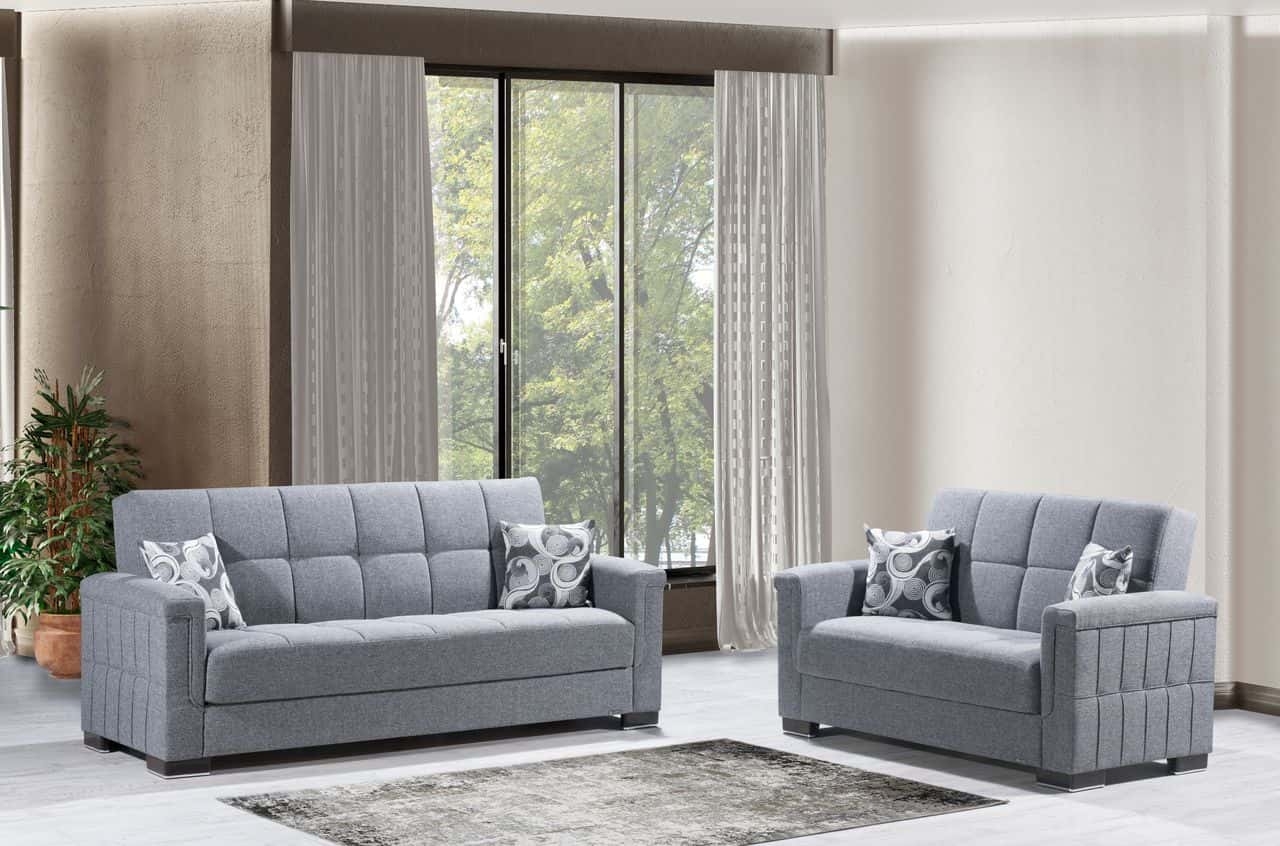 Armada Pro Fabric/PU Convertible Living Room Set