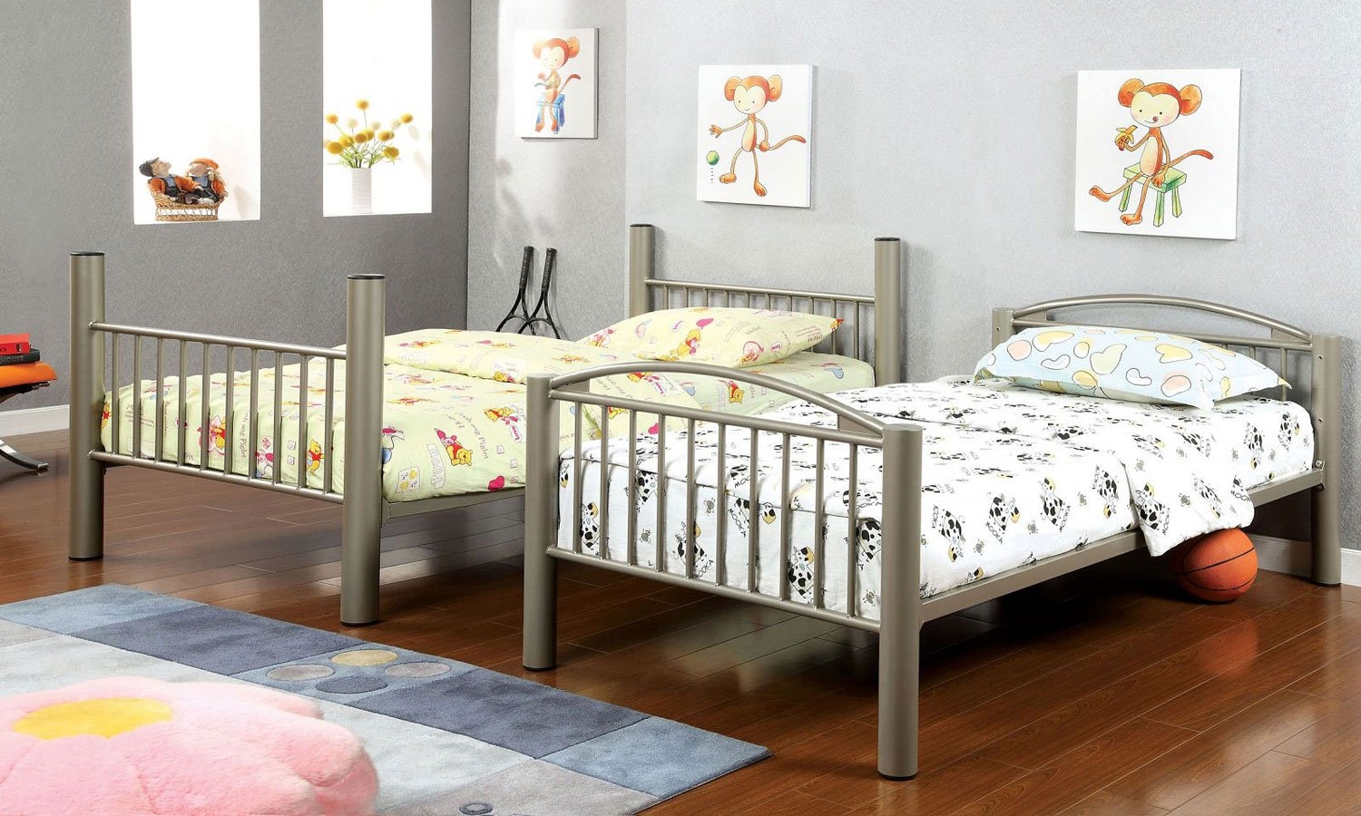 Lovia Metal Bunk Bed, Twin Size