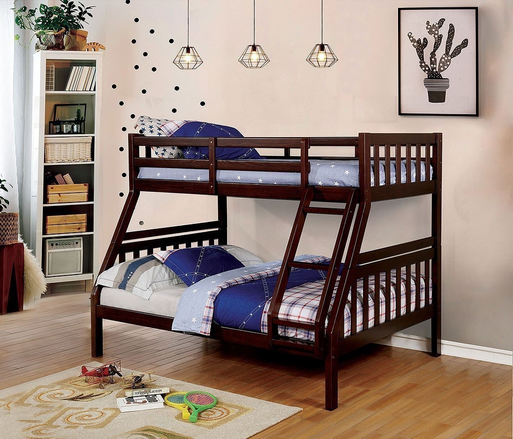 Emilie Wood Bunk Bed, Twin/Full Size