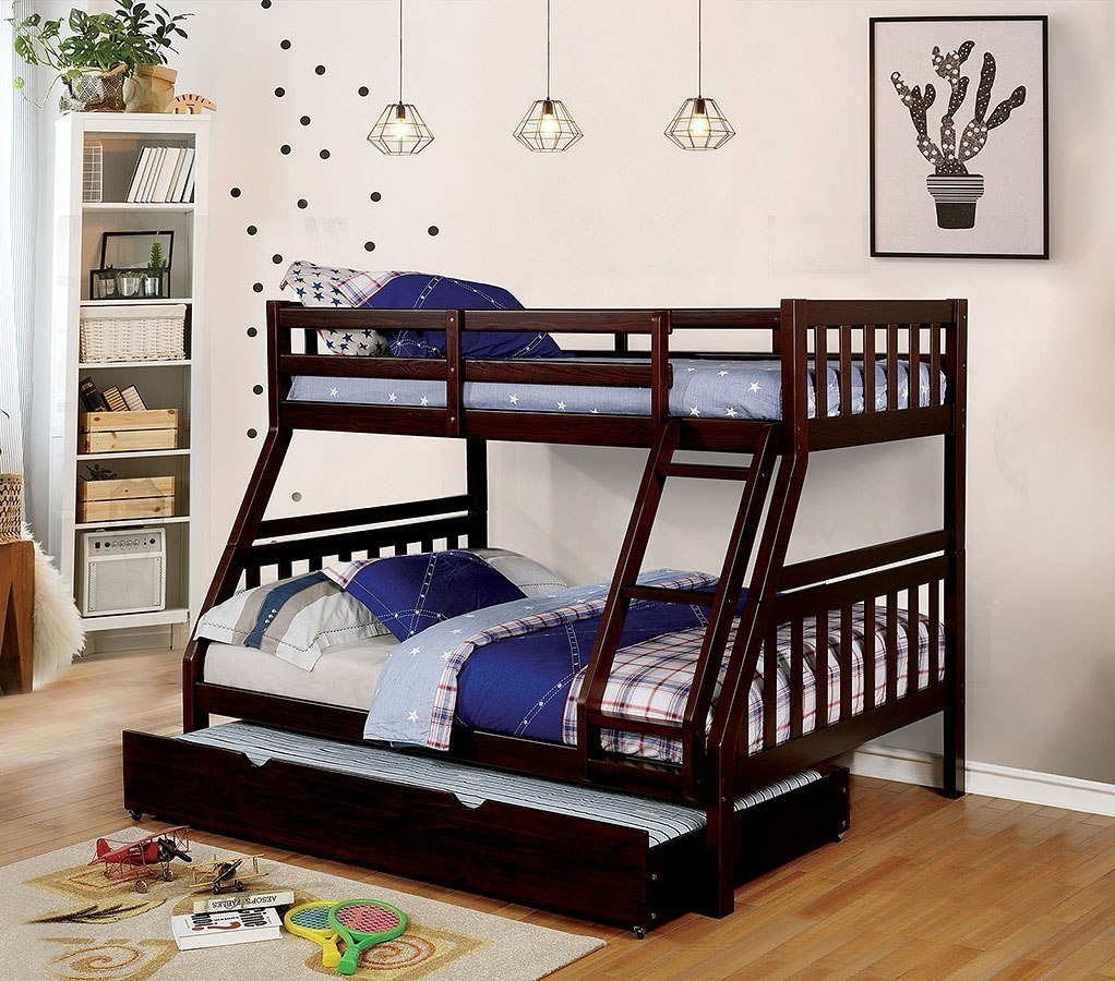 Emilie Wood Bunk Bed, Twin/Full Size