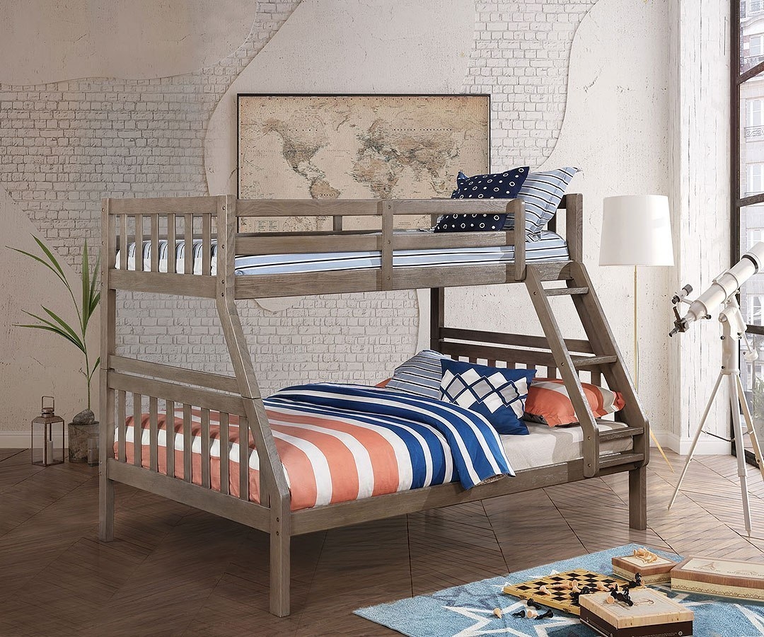 Emilie Wood Bunk Bed, Twin/Full Size