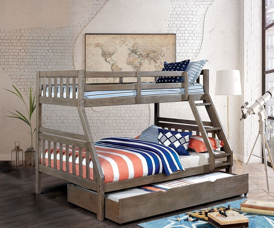 Emilie Wood Bunk Bed, Twin/Full Size