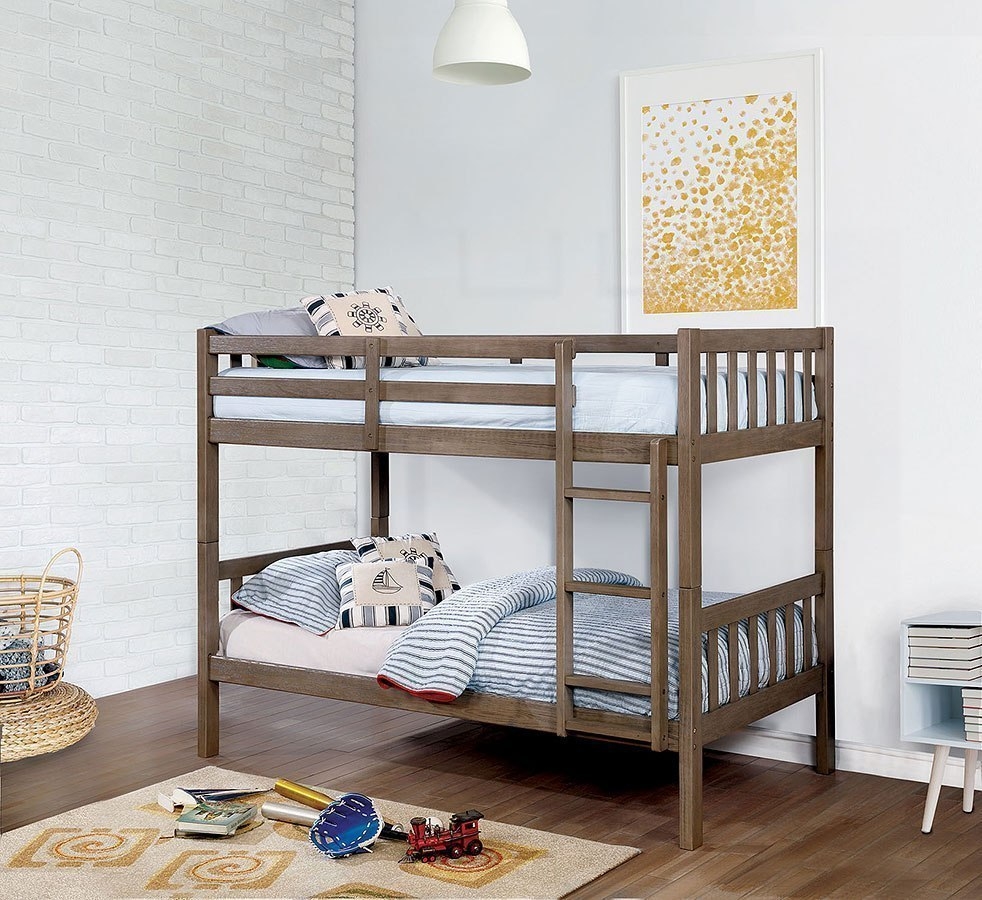 Emilie Wood Bunk Bed, Twin Size