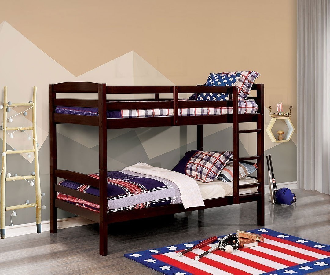 Elaine Wood Bunk Bed, Twin Size