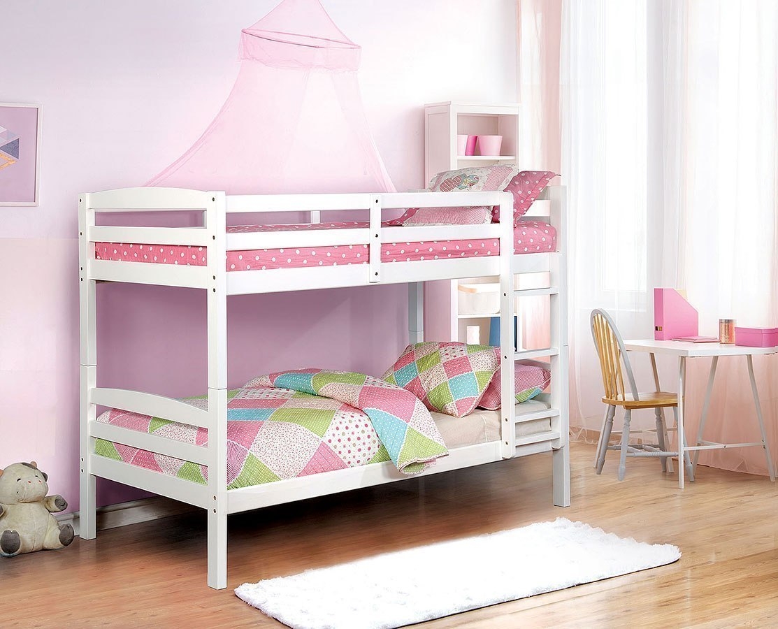 Elaine Wood Bunk Bed, Twin Size