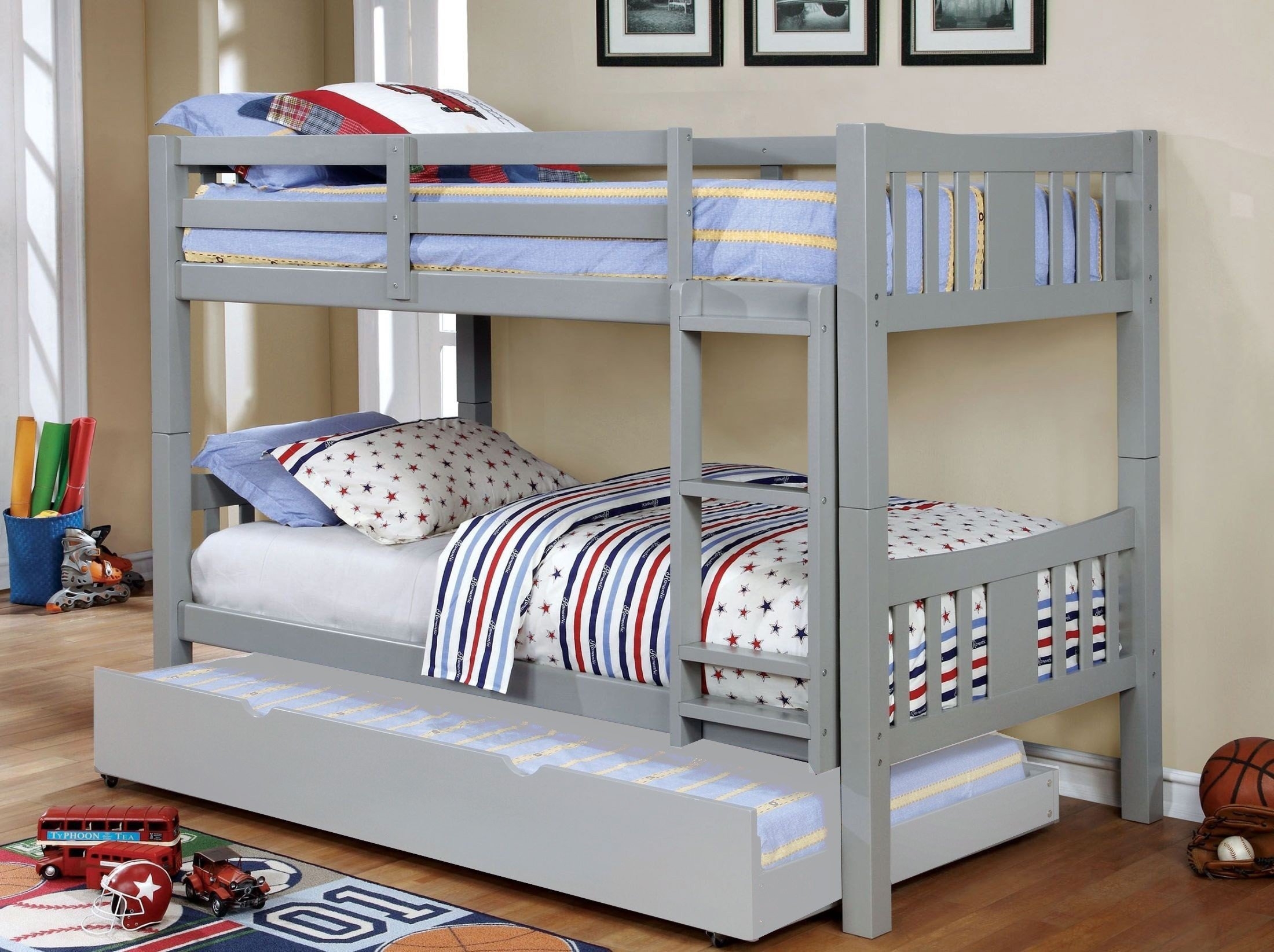 Cameron Wood Bunk Bed, Twin/Twin Size