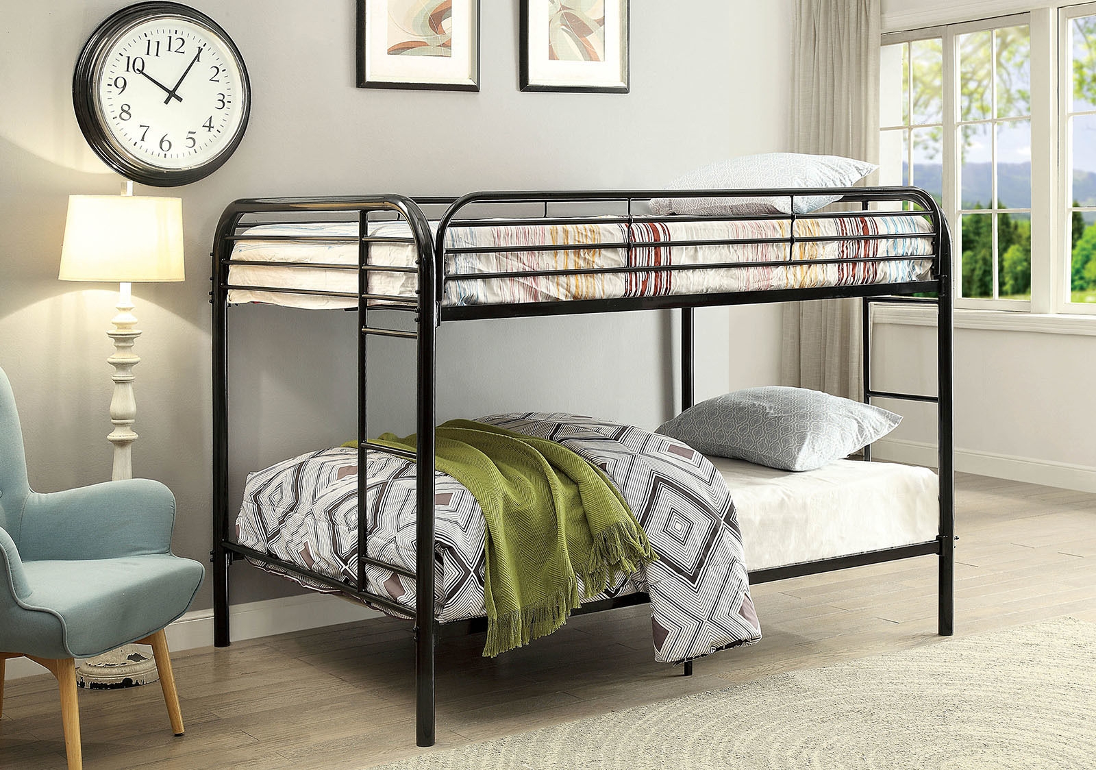 Opal Metal Bunk Bed, Full Size