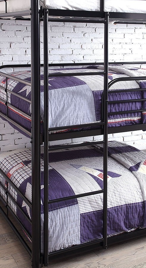 Opal Metal Triple Decker Bunk Bed, Twin Size