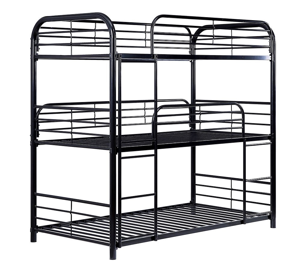 Opal Metal Triple Decker Bunk Bed, Twin Size