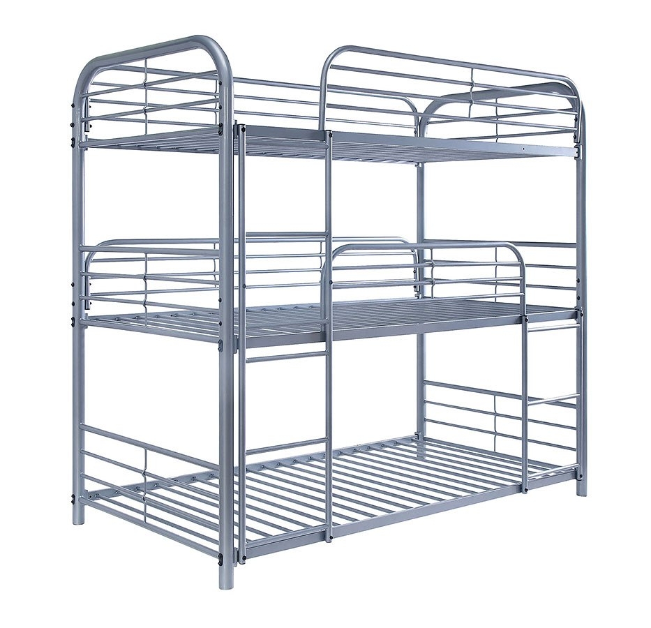 Opal Metal Triple Decker Bunk Bed, Twin Size