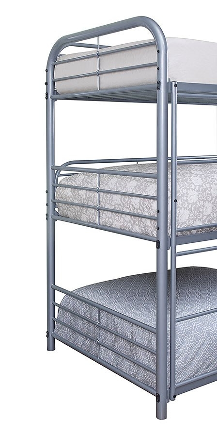 Opal Metal Triple Decker Bunk Bed, Twin Size