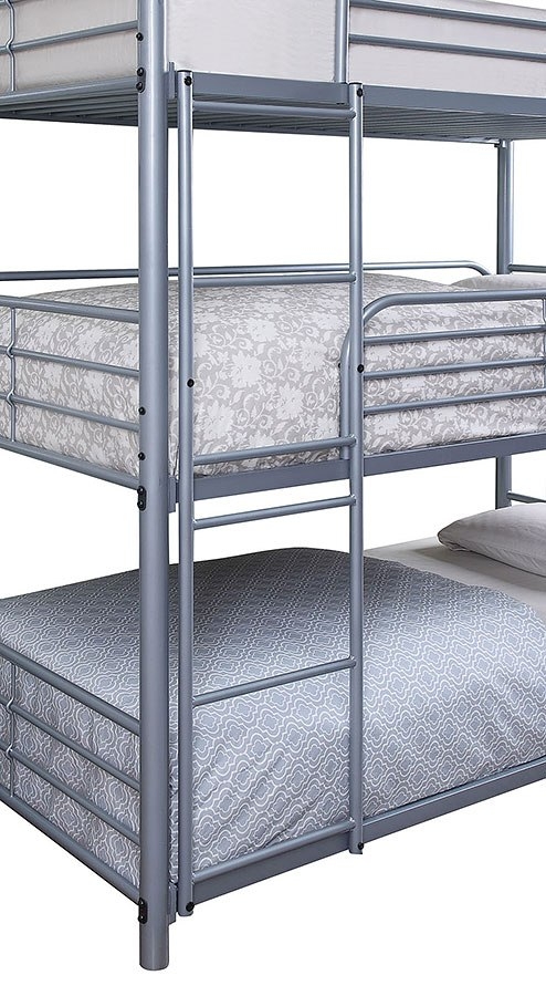 Opal Metal Triple Decker Bunk Bed, Twin Size