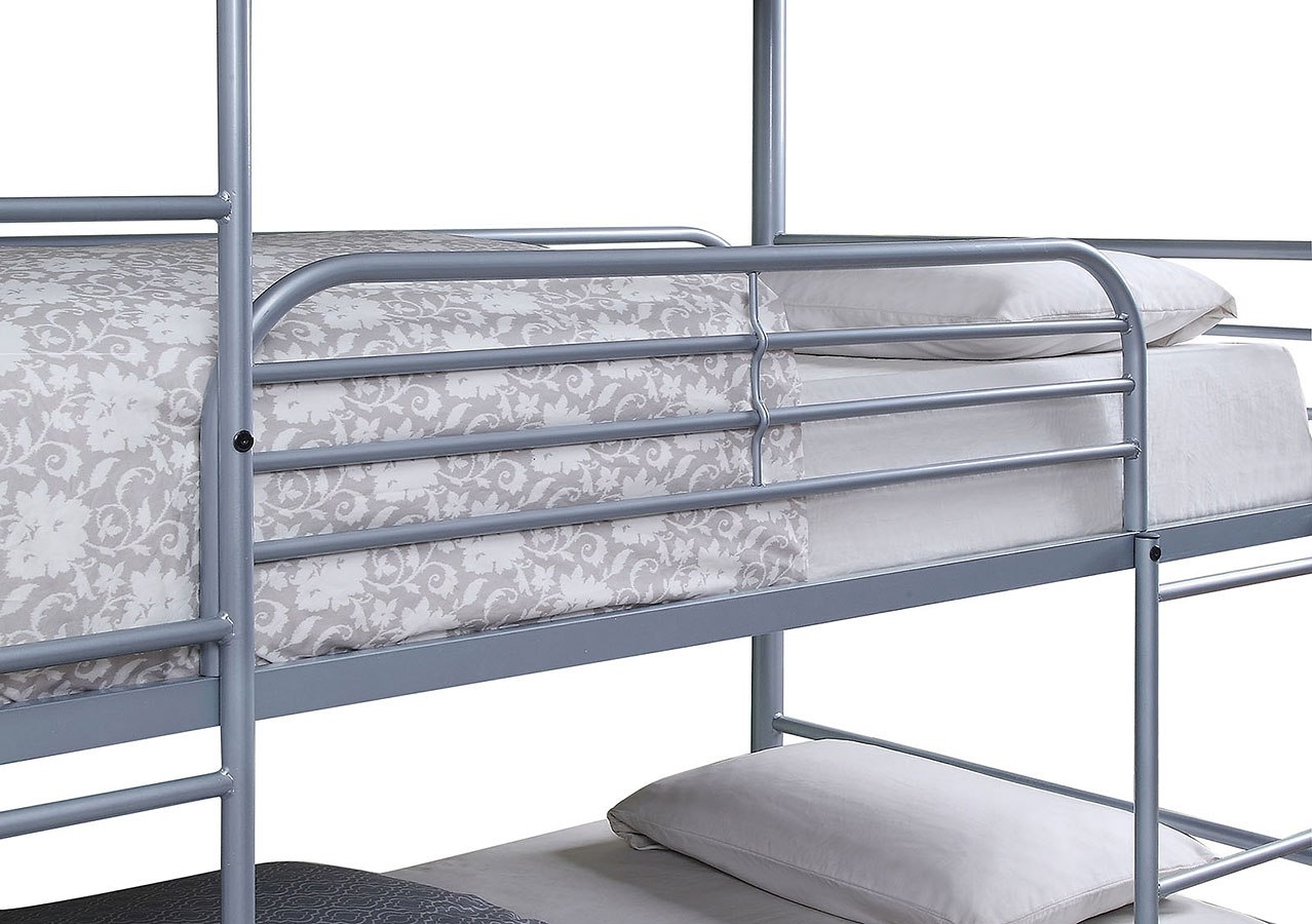 Opal Metal Triple Decker Bunk Bed, Twin Size