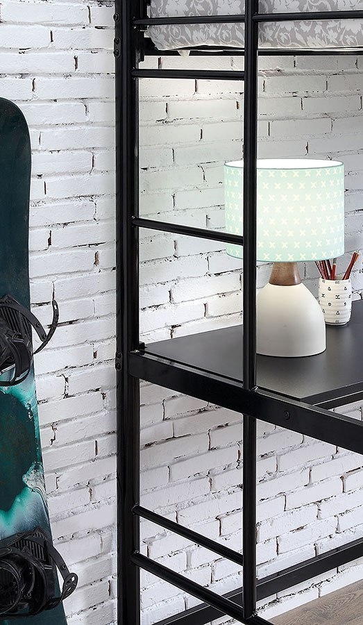Opal Metal Bunk Loft Bed w/Workstation, Twin Size