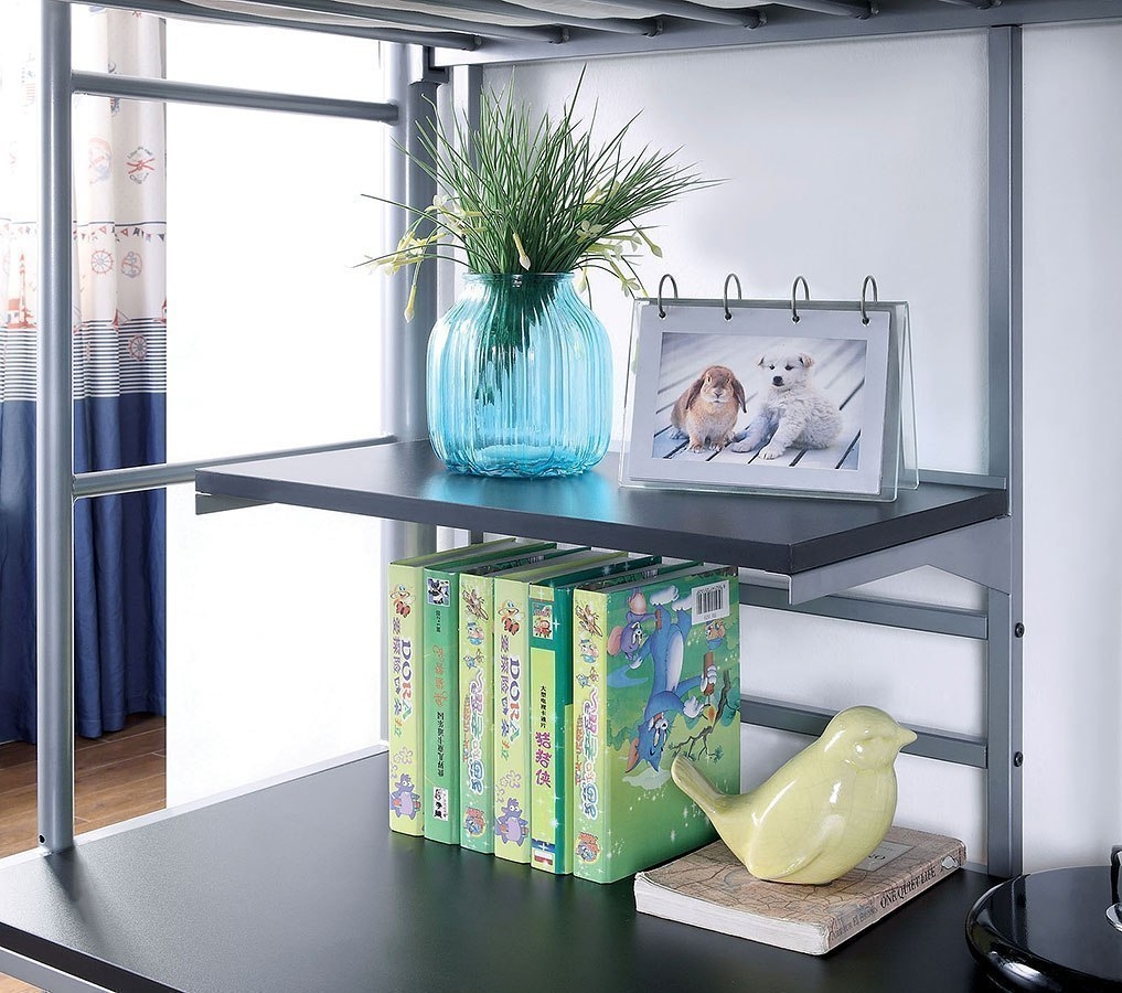 Opal Metal Bunk Loft Bed w/Workstation, Twin Size