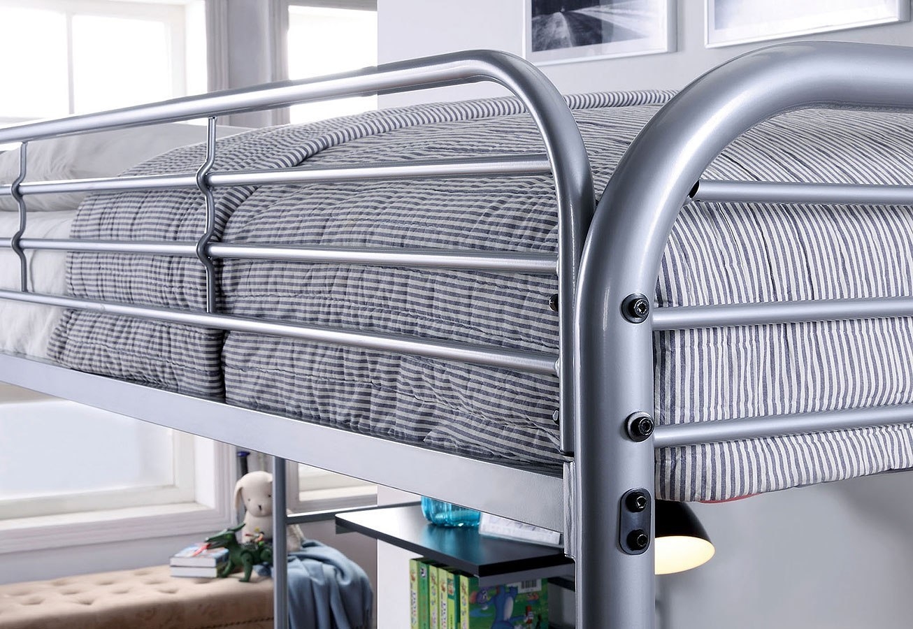 Opal Metal Bunk Loft Bed w/Workstation, Twin Size