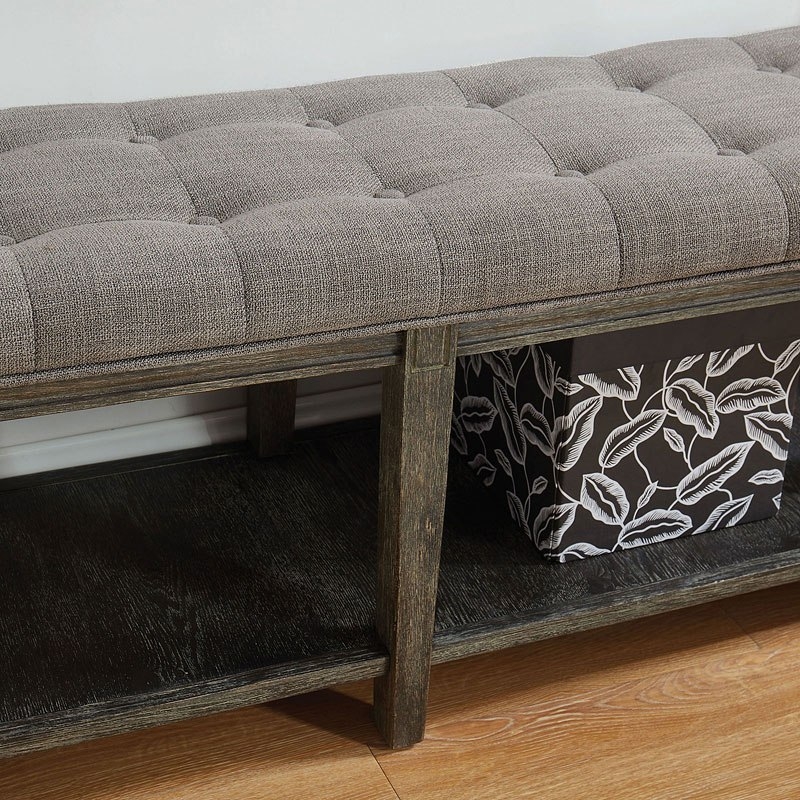 Tayah Fabric/Wood Storage Bench