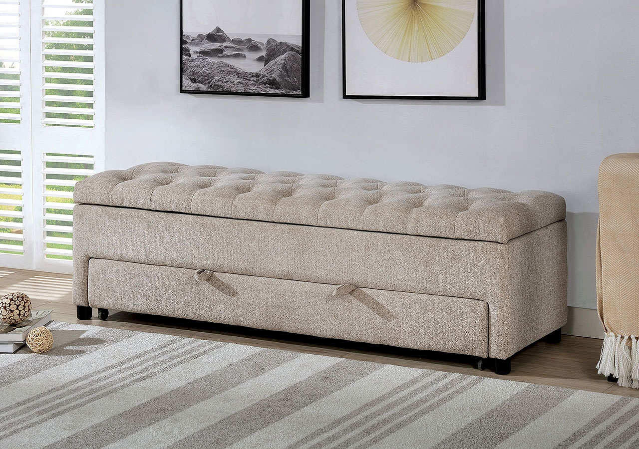 Aguda Fabric Tufted Storage Bench