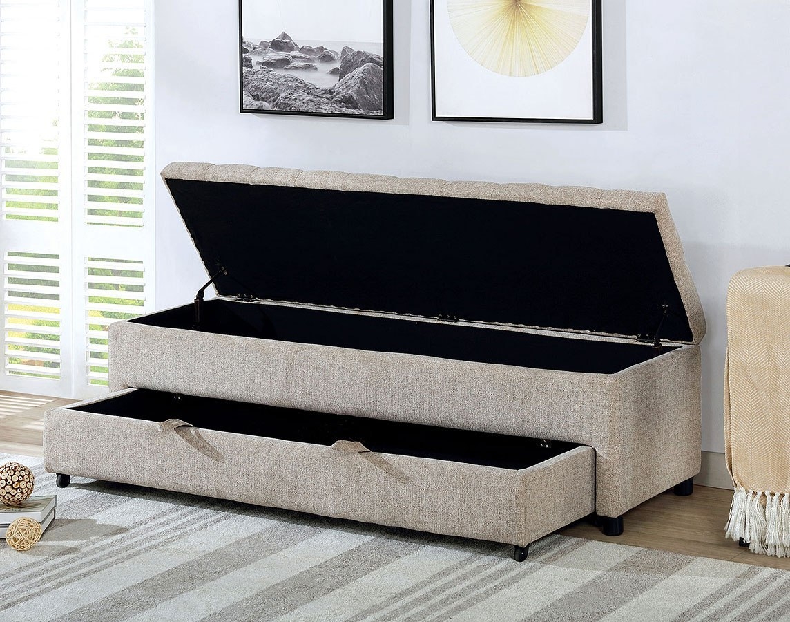 Aguda Fabric Tufted Storage Bench