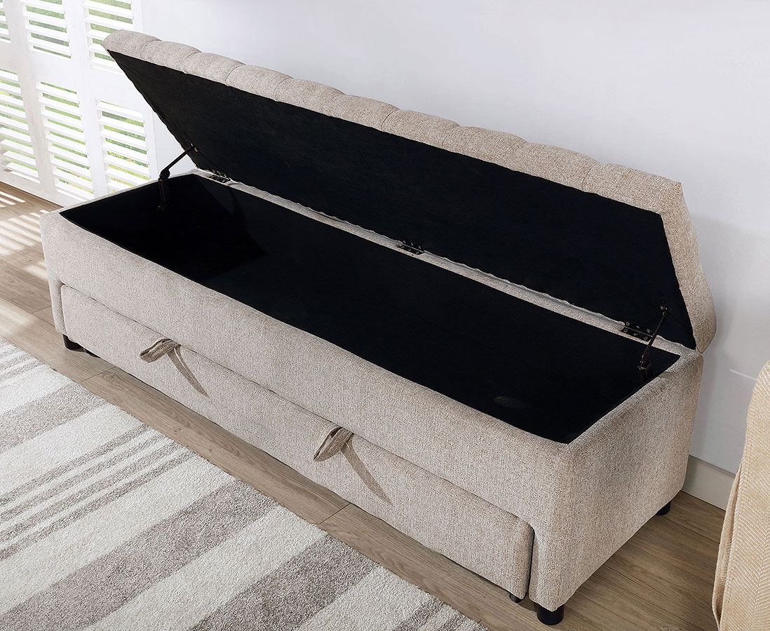 Aguda Fabric Tufted Storage Bench