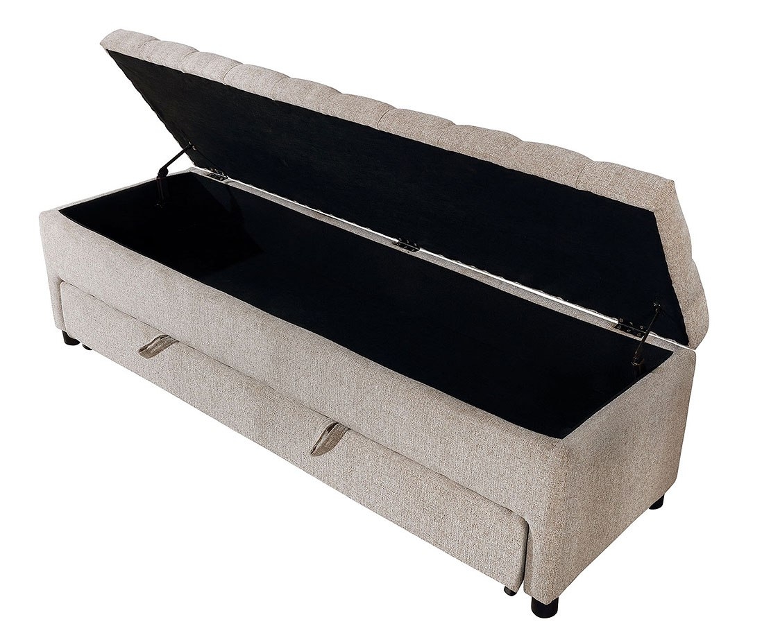Aguda Fabric Tufted Storage Bench